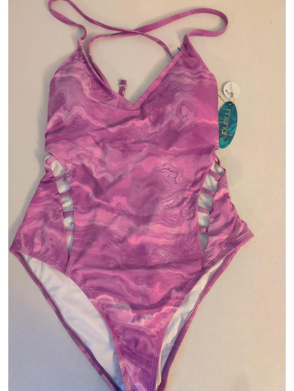 Mynah Medium Coverage Lavender One-Piece Swimsuit NWT Size L